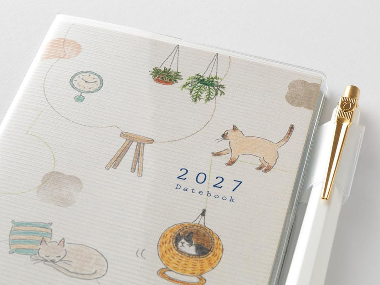 Midori Pocket Diary Slim Cat 2027