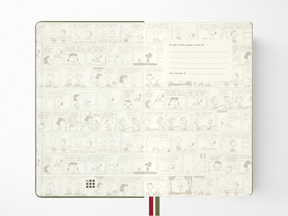 Moleskine x Peanuts Limited Edition Large Green Undated Planner 2026