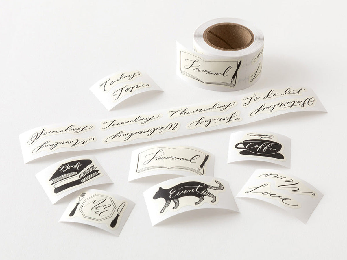 Midori Yuru Log Roll Sticker Calligraphy