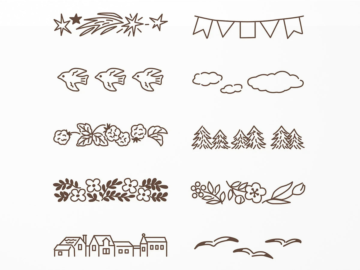Midori Rotating Stamp - Soft Color Landscape Brown