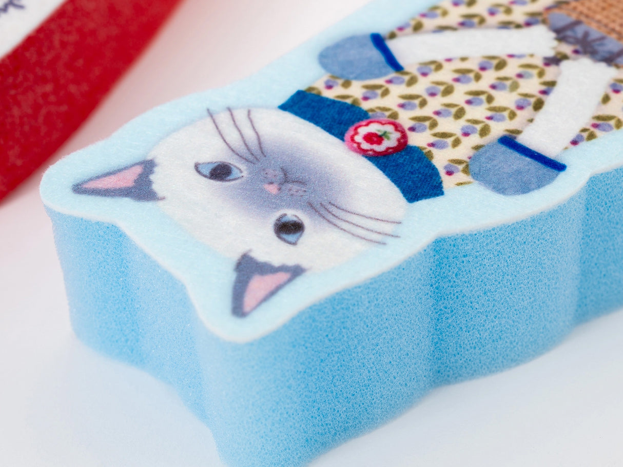 Kusuguru Japan Neko-San Kitchen Sponges Set of 3