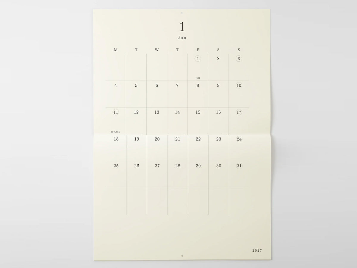 MD Wall Calendar 2027 Bi Folded A2
