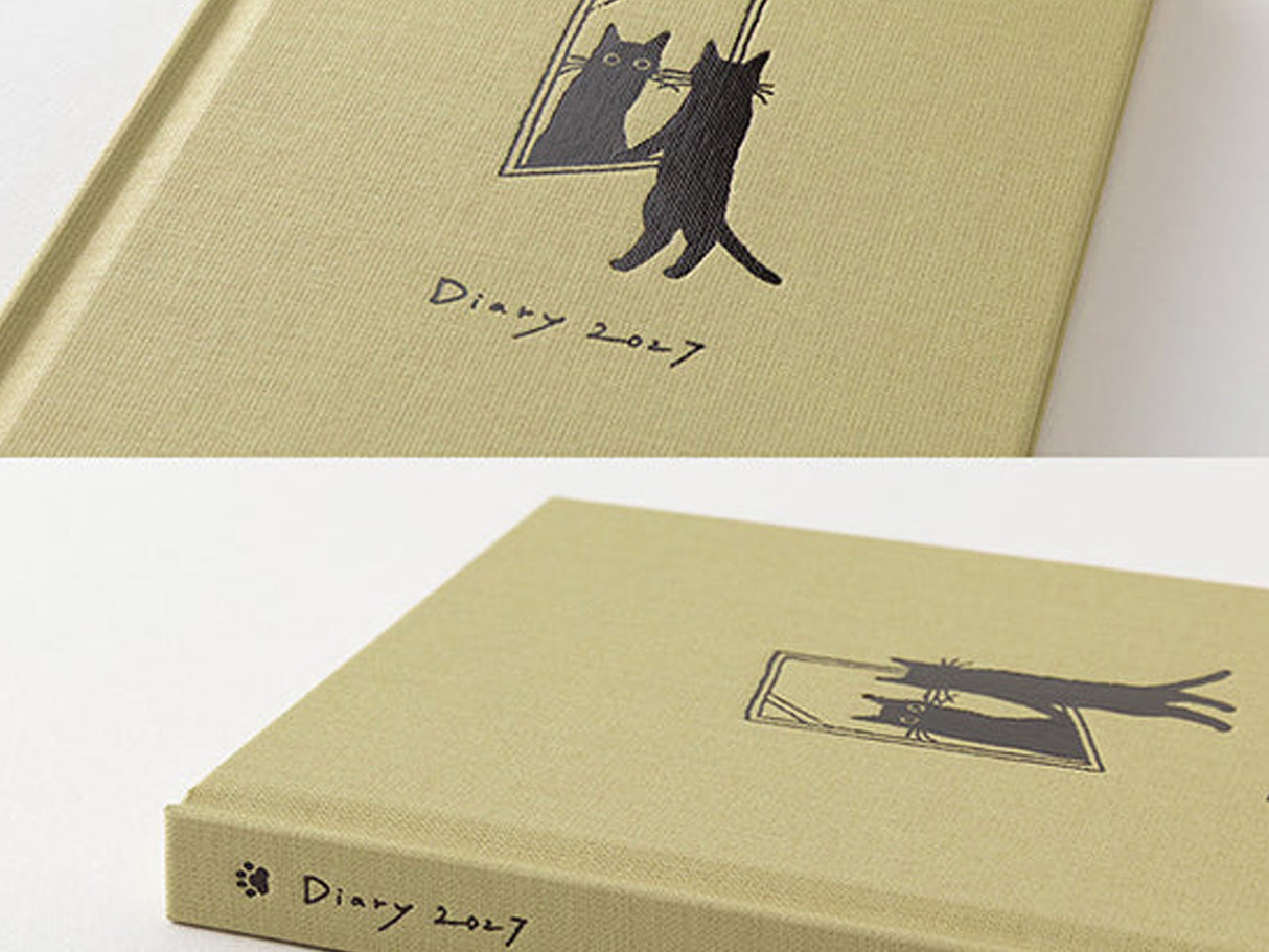 Midori Book Style Diary 2027 - Beige Cat