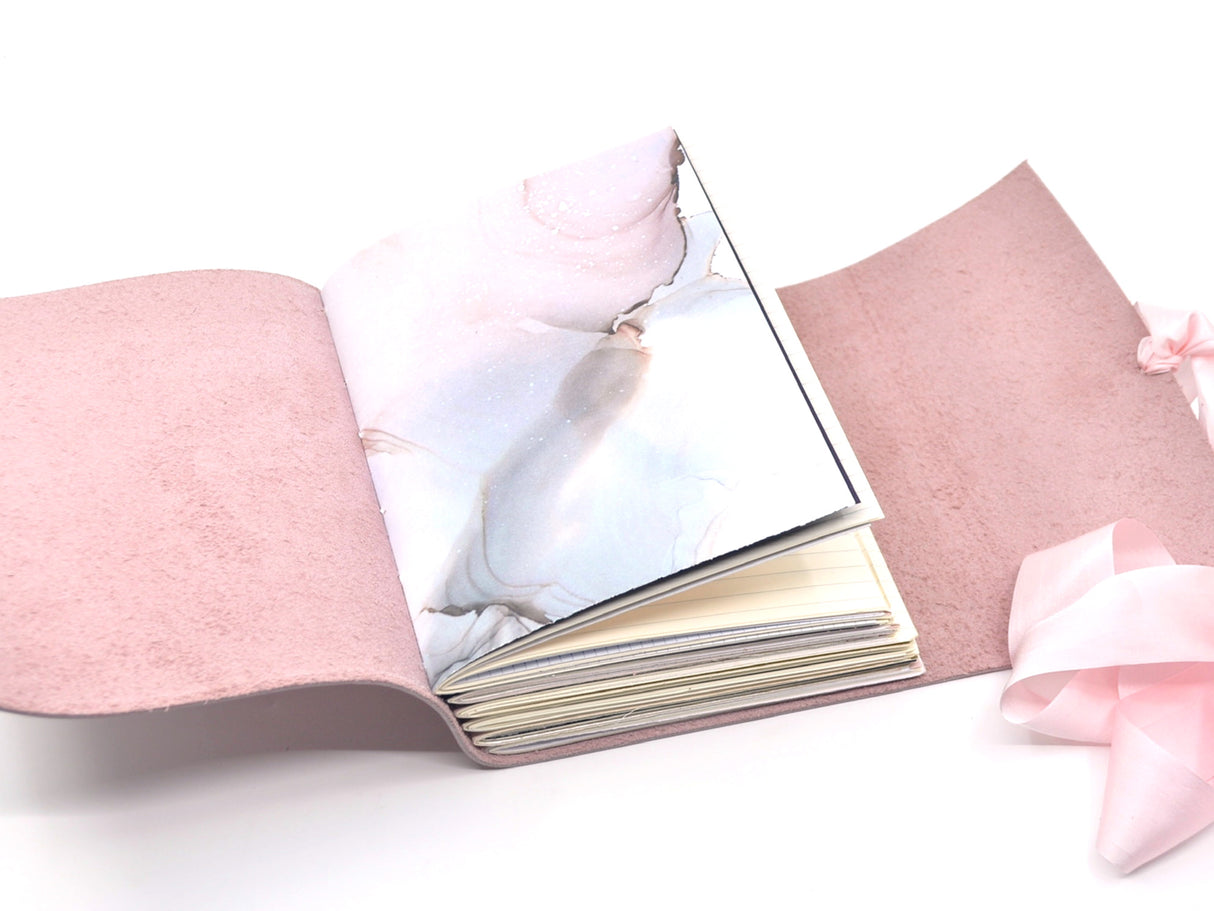 Rose Quartz One of a Kind Leather Journal