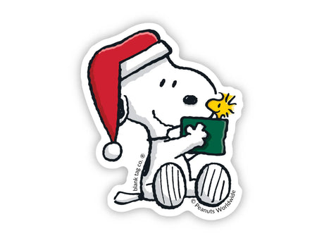 Snoopy With Woodstock In A Box Vinyl Sticker