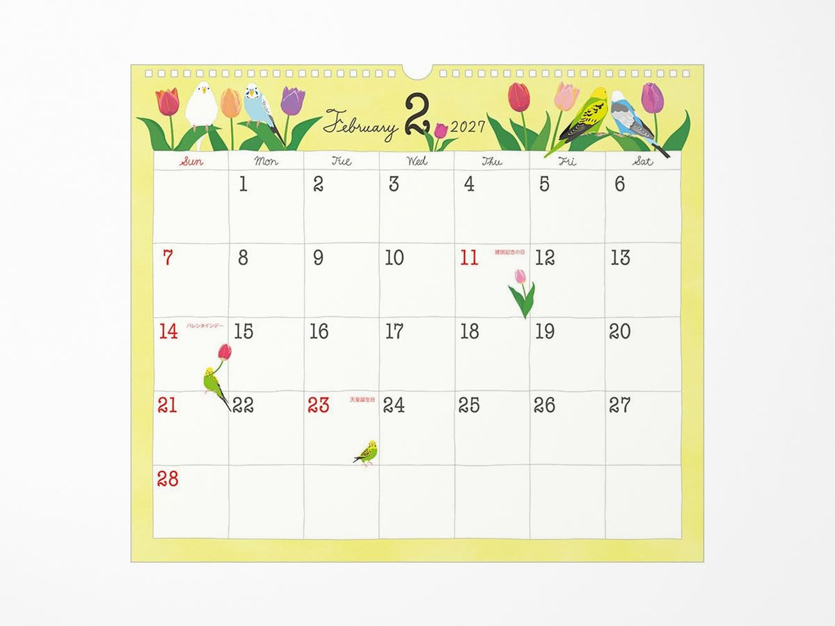 Midori Wall Calendar 2027 - Bird