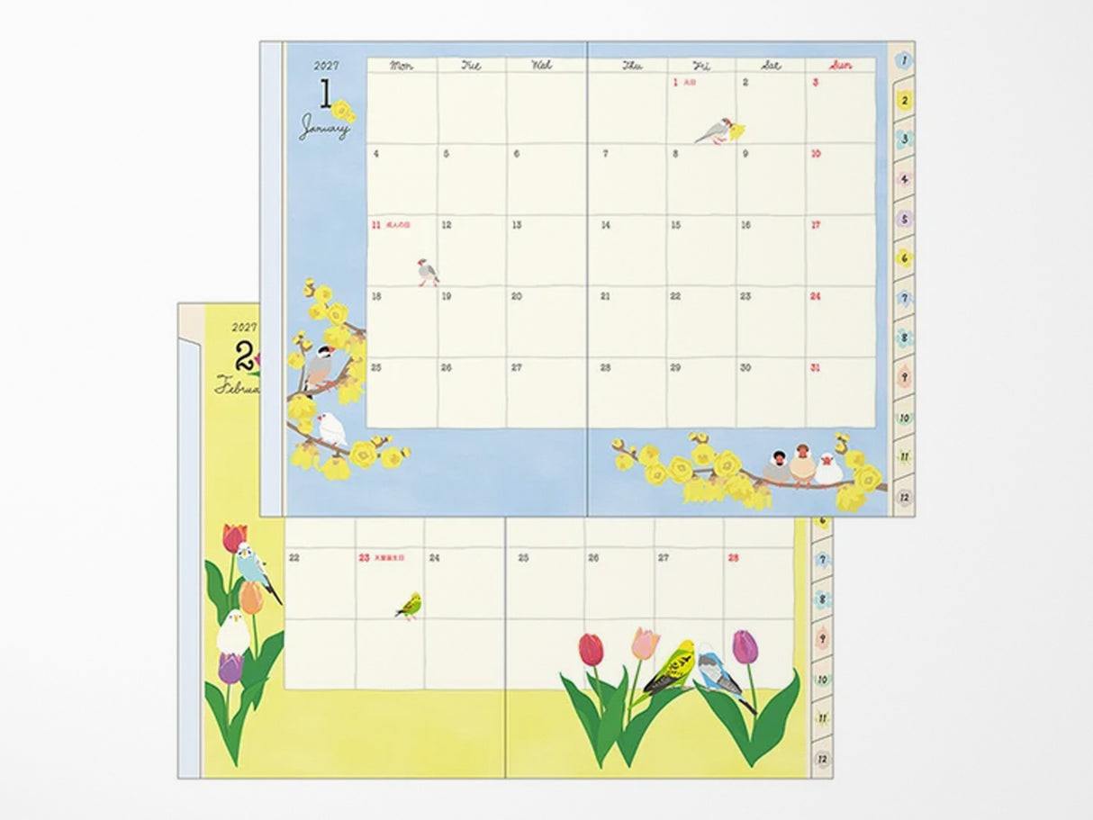 Midori Pocket Diary A6 Bird 2027