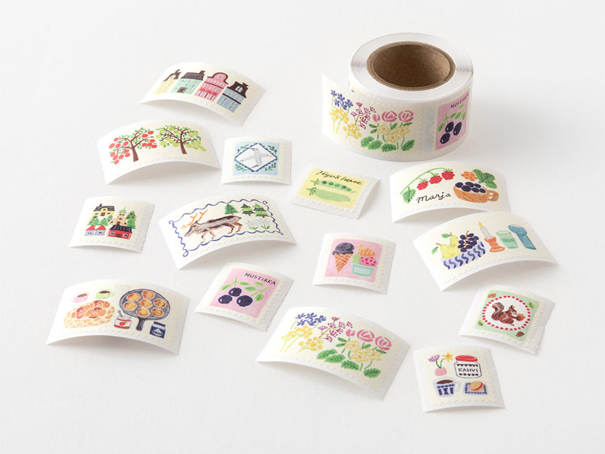 Midori Yuru Log Roll Sticker Stamps