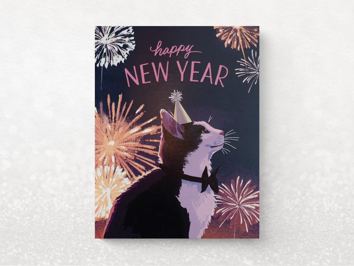 Tuxedo Cat New Year's Greeting Cards, Box of 10