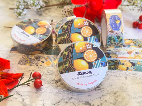 Gold Foil Lemon Washi Tape