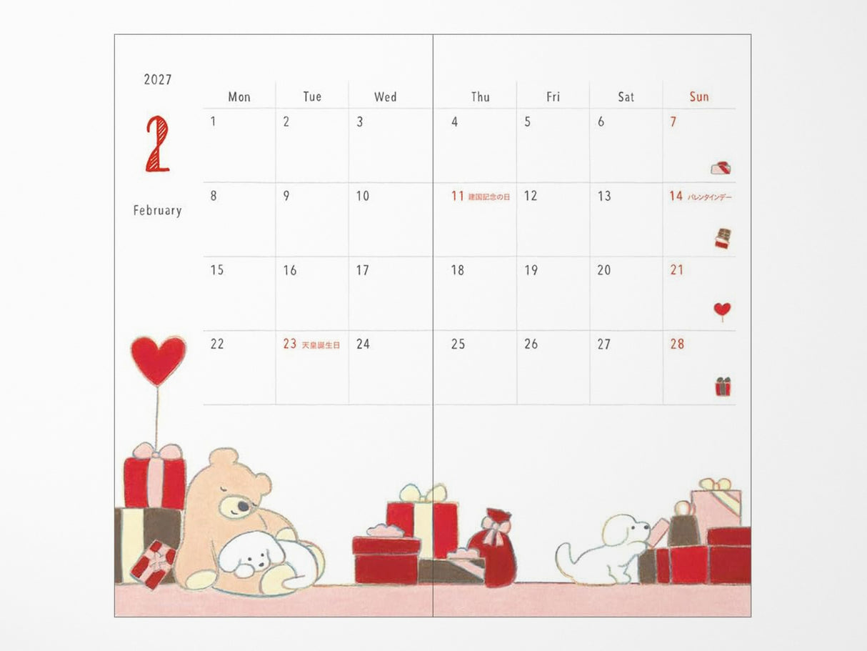 Midori Pocket Diary Slim Dog 2027