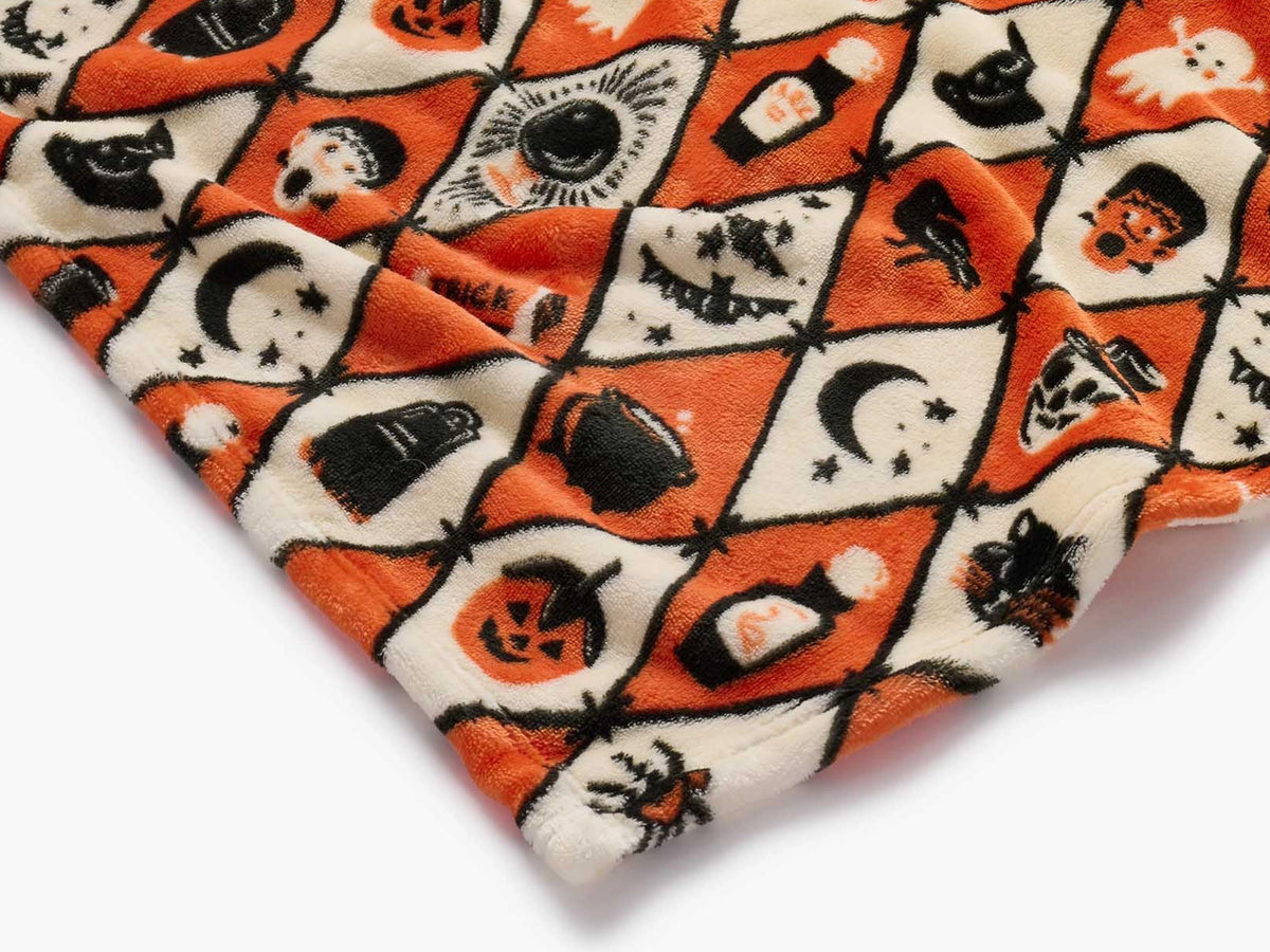 Halloween Argyle Fleece Blanket