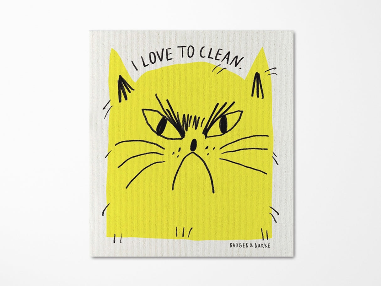 Snitty Kitty I Love to Clean Sponge Cloth