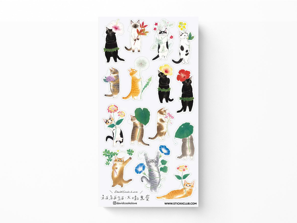 Felines & Flora Sticker Sheet
