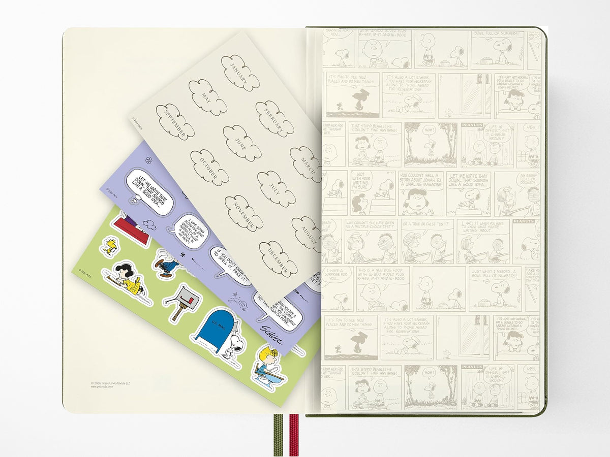 Moleskine x Peanuts Limited Edition Large Green Undated Planner 2026