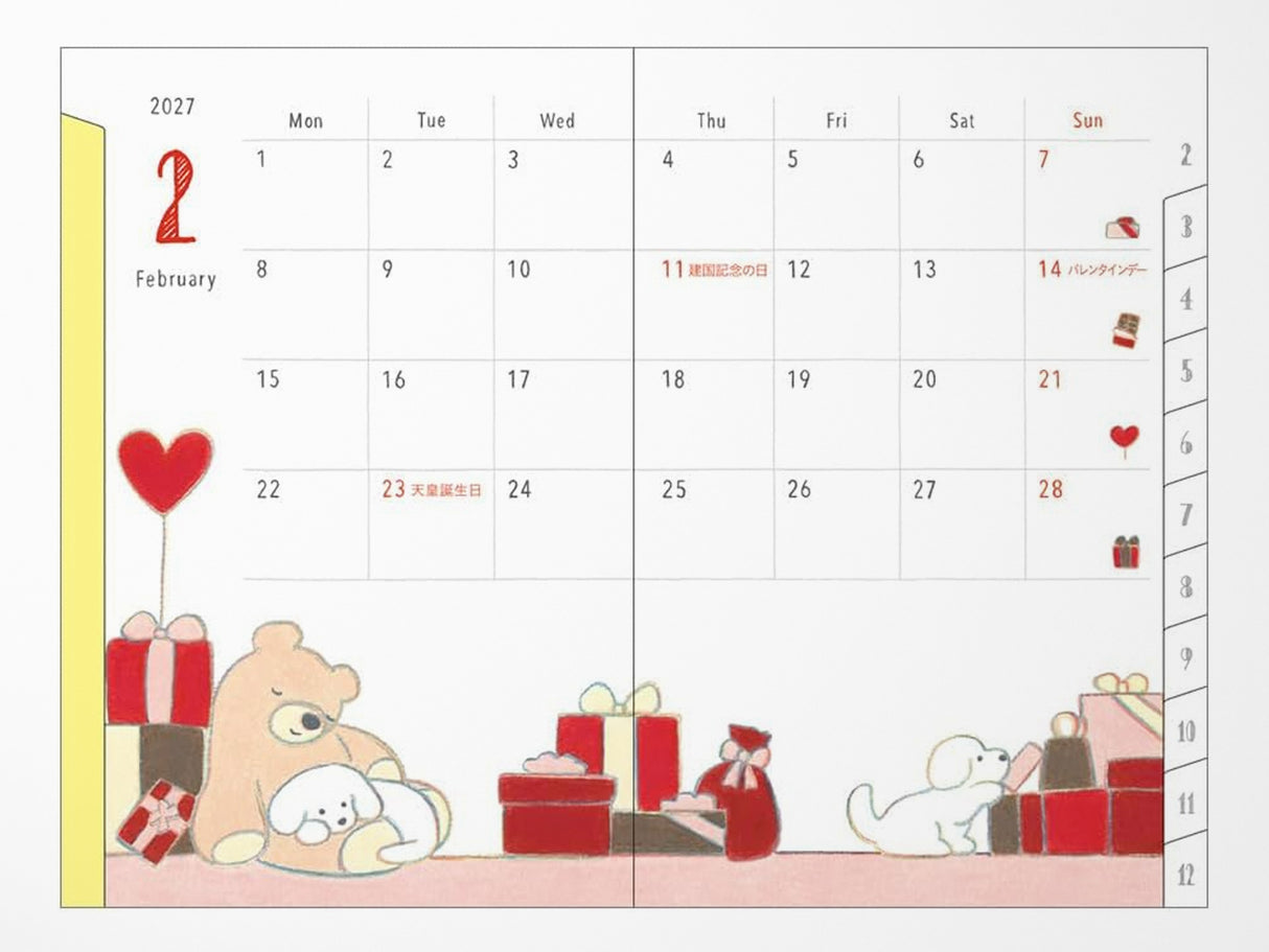 Midori Pocket Diary Mini Dog 2027