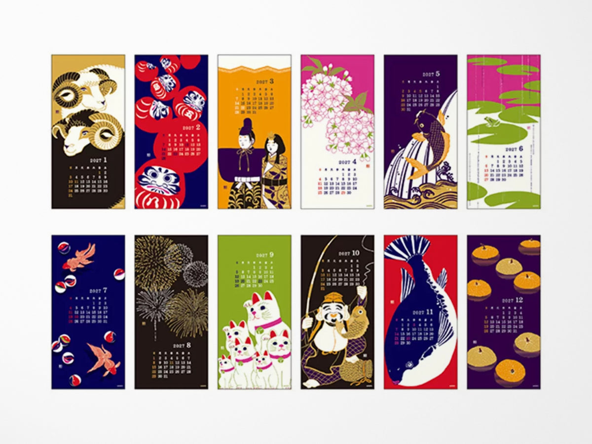 Midori Wall Calendar 2027 - Echizen Washi Seasonal Traditions