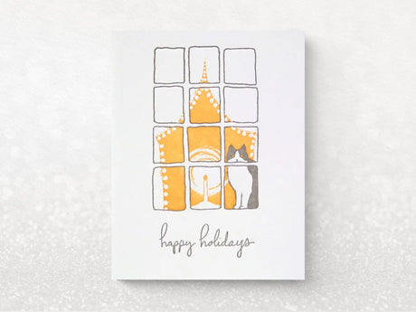 Cat And Candlelight Holiday Greeting Cards, Box of 10