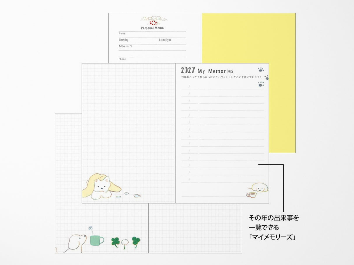 Midori Pocket Diary Mini Dog 2027