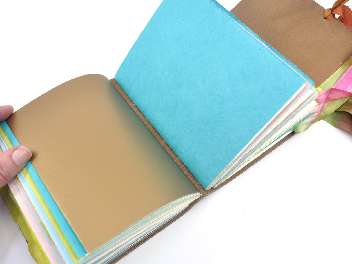 Grandmother's Flower Garden One of a Kind Leather Journal