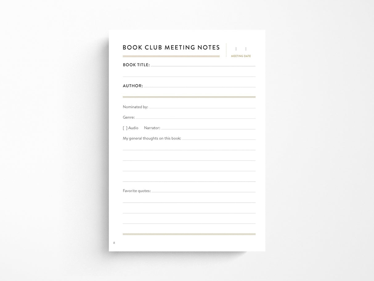 Bibliophile Book Club Journal