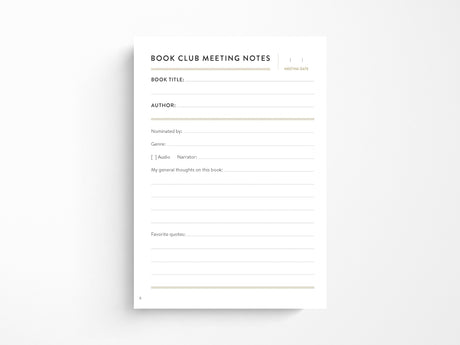 Bibliophile Book Club Journal