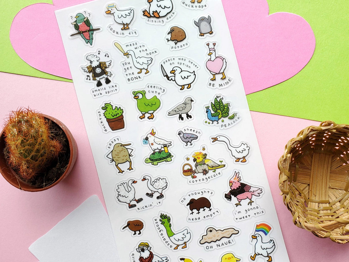 Birb Thoughts Sticker Sheet