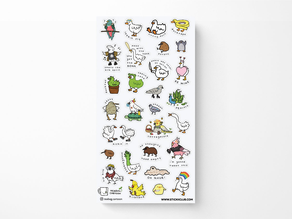 Birb Thoughts Sticker Sheet