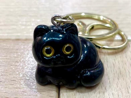 Black Cat Charm Keyring