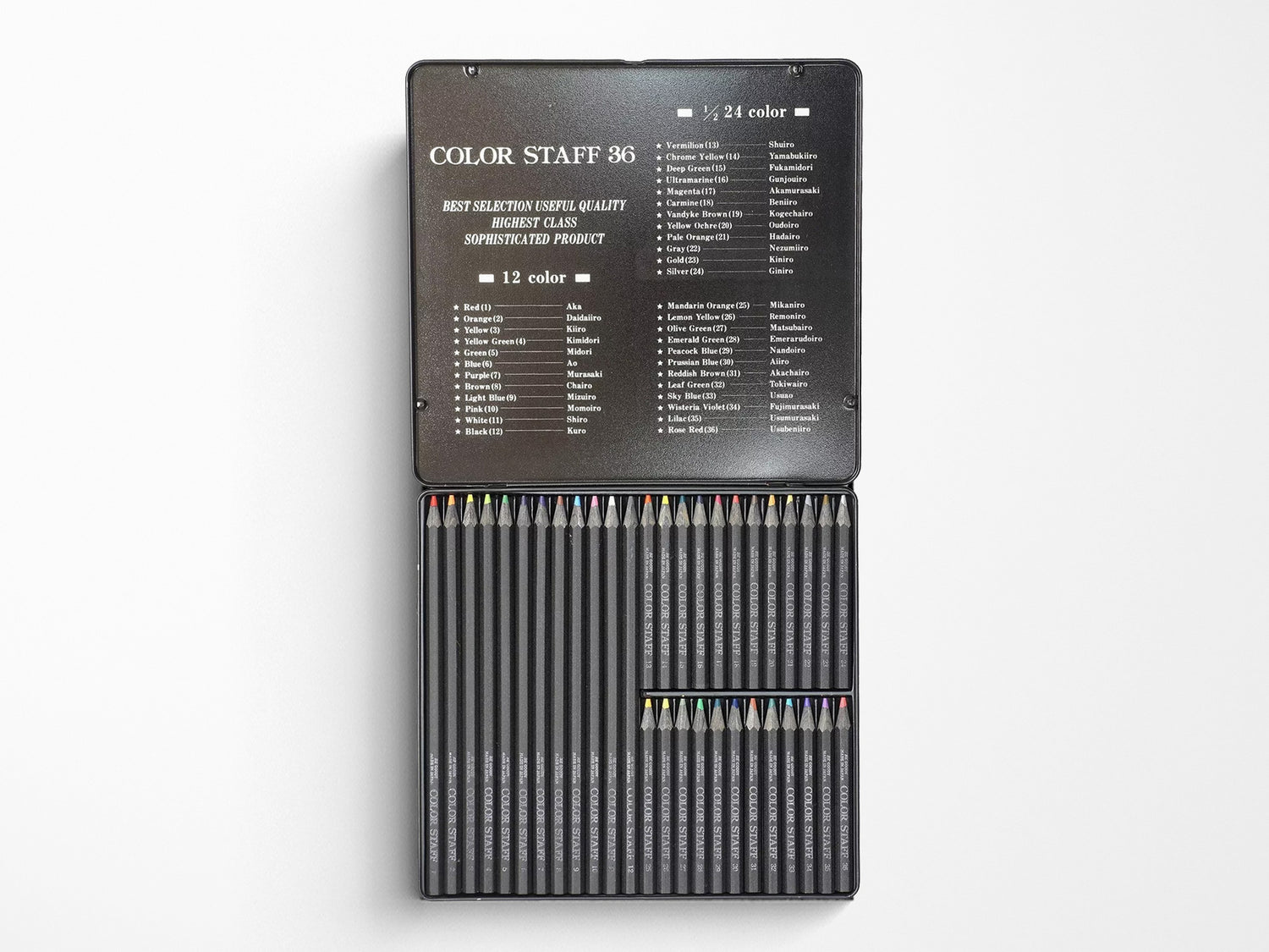 Black Wood Colored Pencil 36 Color Set