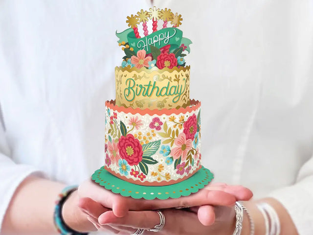 Blooming Birthday Cake Pop Up Greeting - Mini