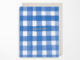 Blue Gingham Thank You Greeting Cards Box of 6