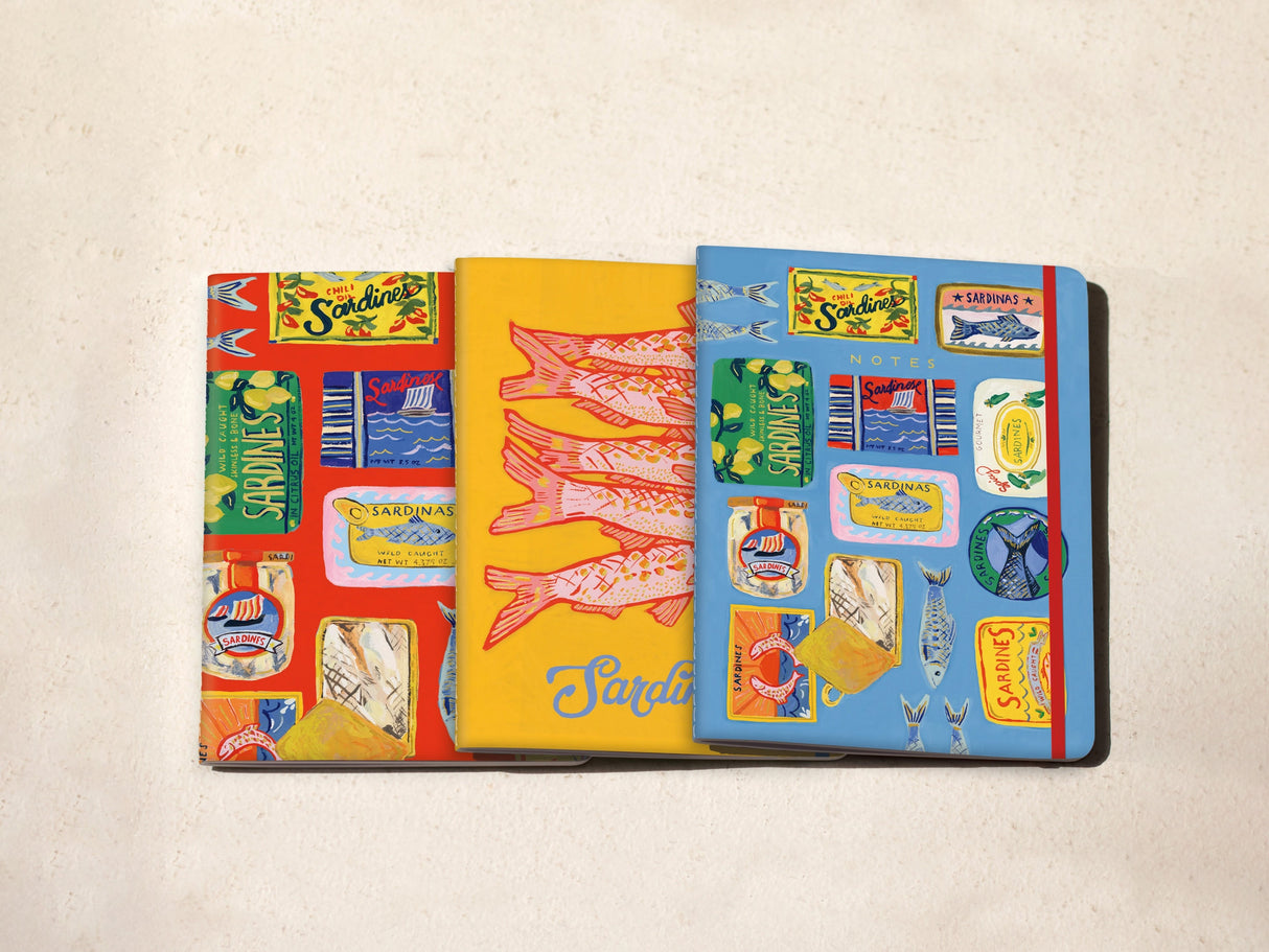 Blue Sardine Trio Notebook Set