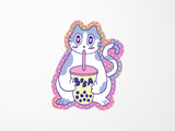 Boba Cat Vinyl Sticker