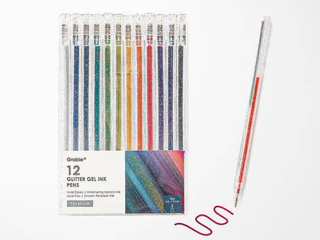 Capped Iridescent Glitter Gel Ink Pen Set of 18