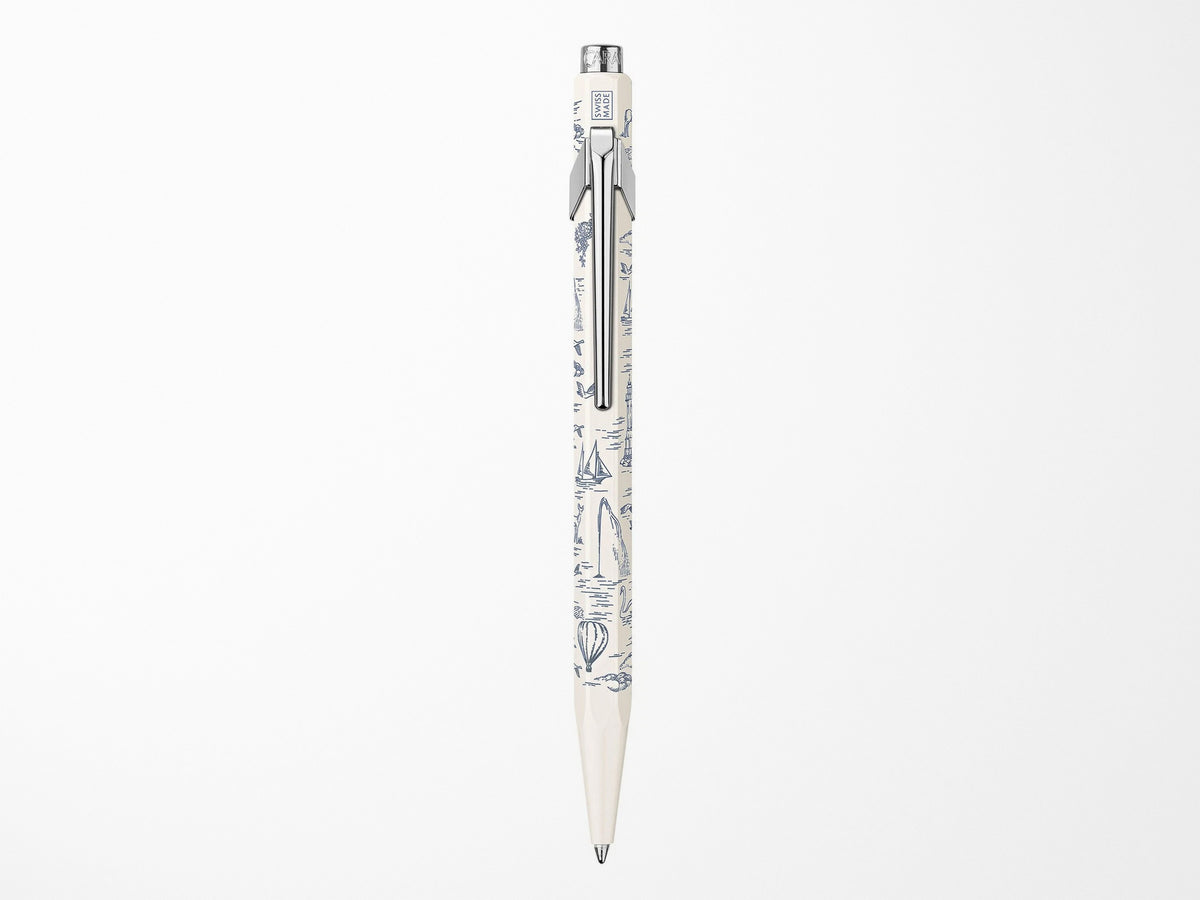 Caran D'Ache 849 Ballpoint Pen Toile De Jouy - Blue & White