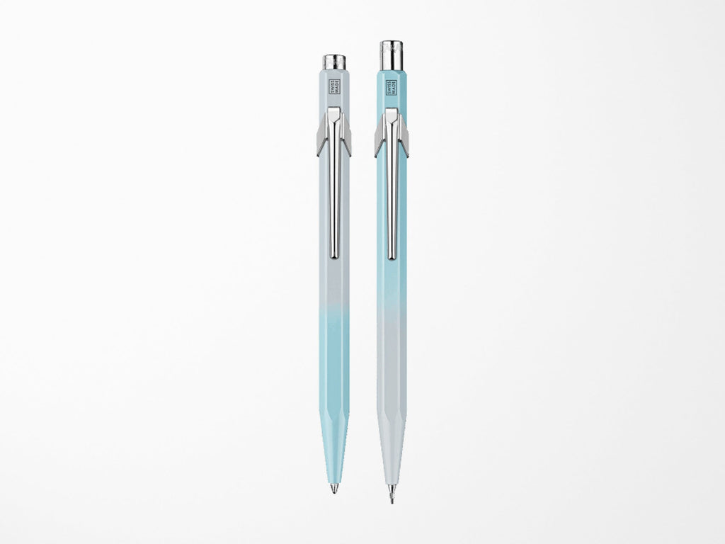 Caran D'Ache 849 Ballpoint Pen and Mechanical Pencil - Blue Lagoon Set