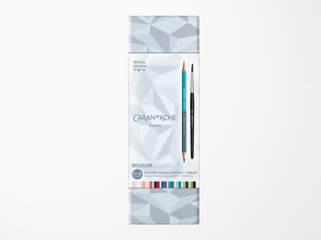 Caran D'Ache 9 Pencil Set + 1 Brush ALPINE FROST – Special Edition