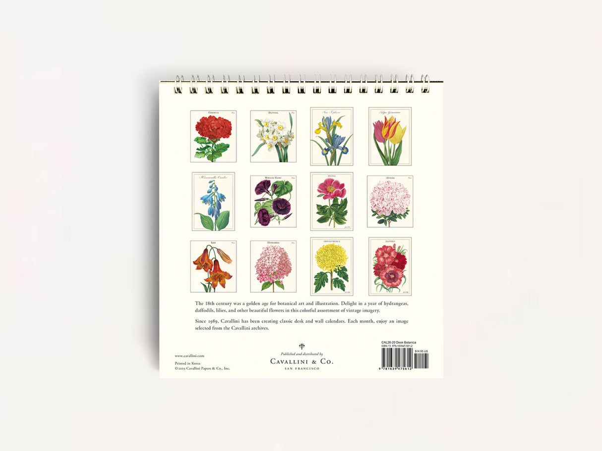 Cavallini 2026 DESK Calendar - Botanica