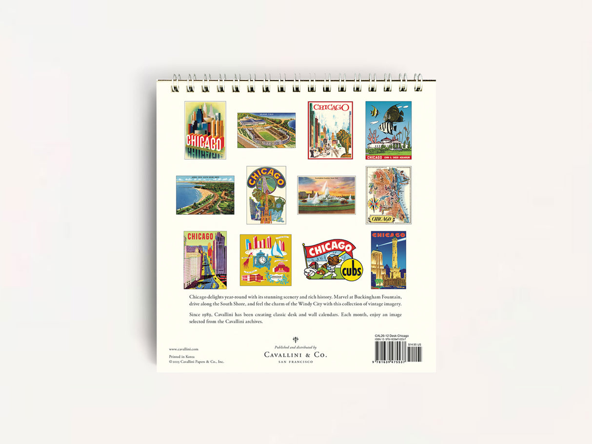 Cavallini 2026 DESK Calendar - Chicago