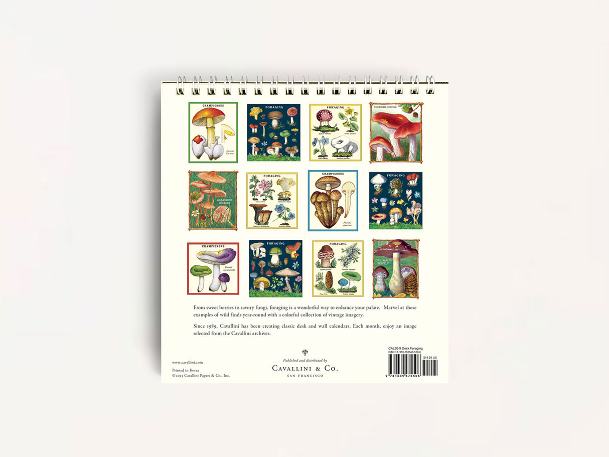Cavallini 2026 DESK Calendar - Foraging