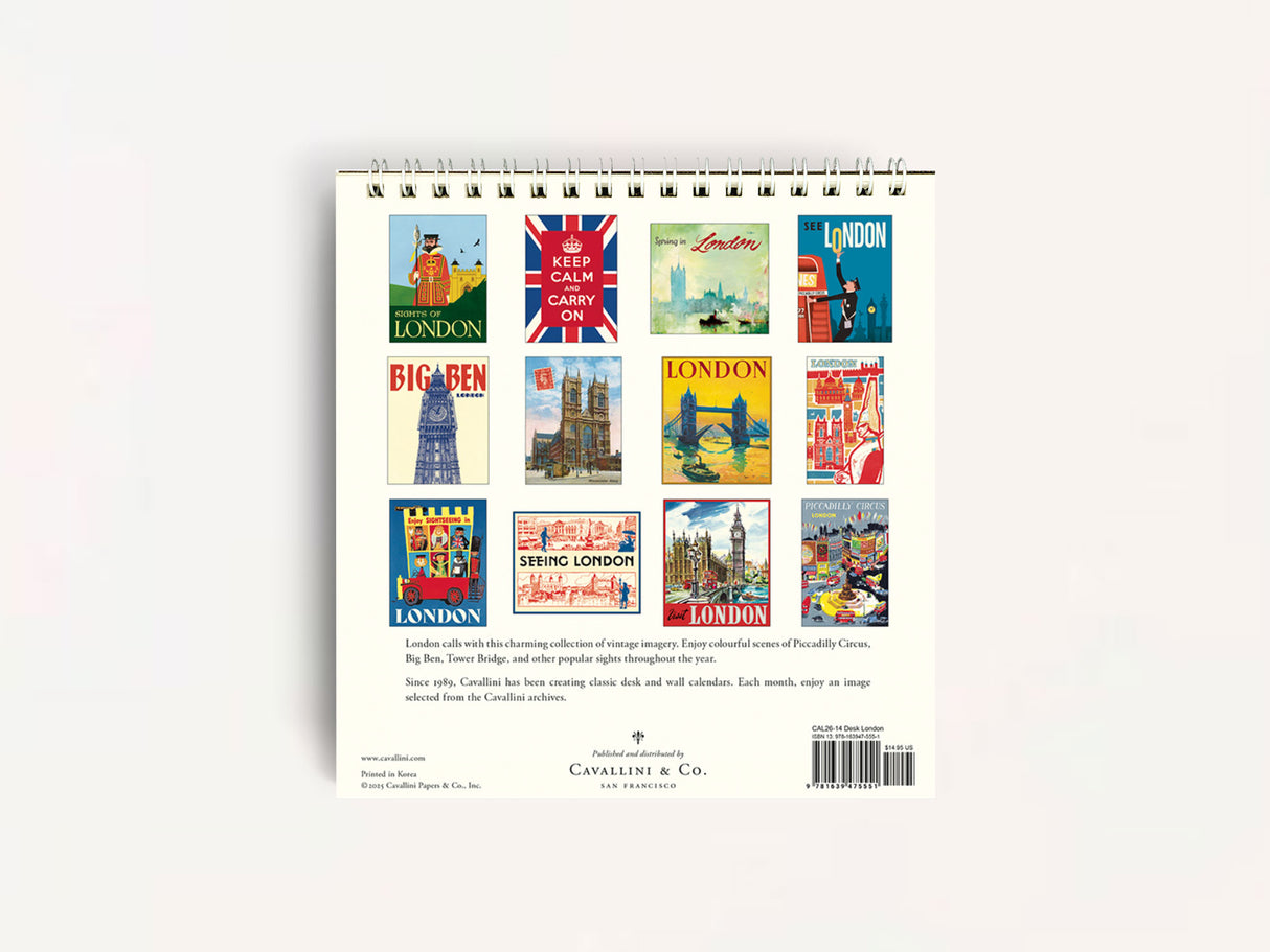 Cavallini 2026 DESK Calendar - London
