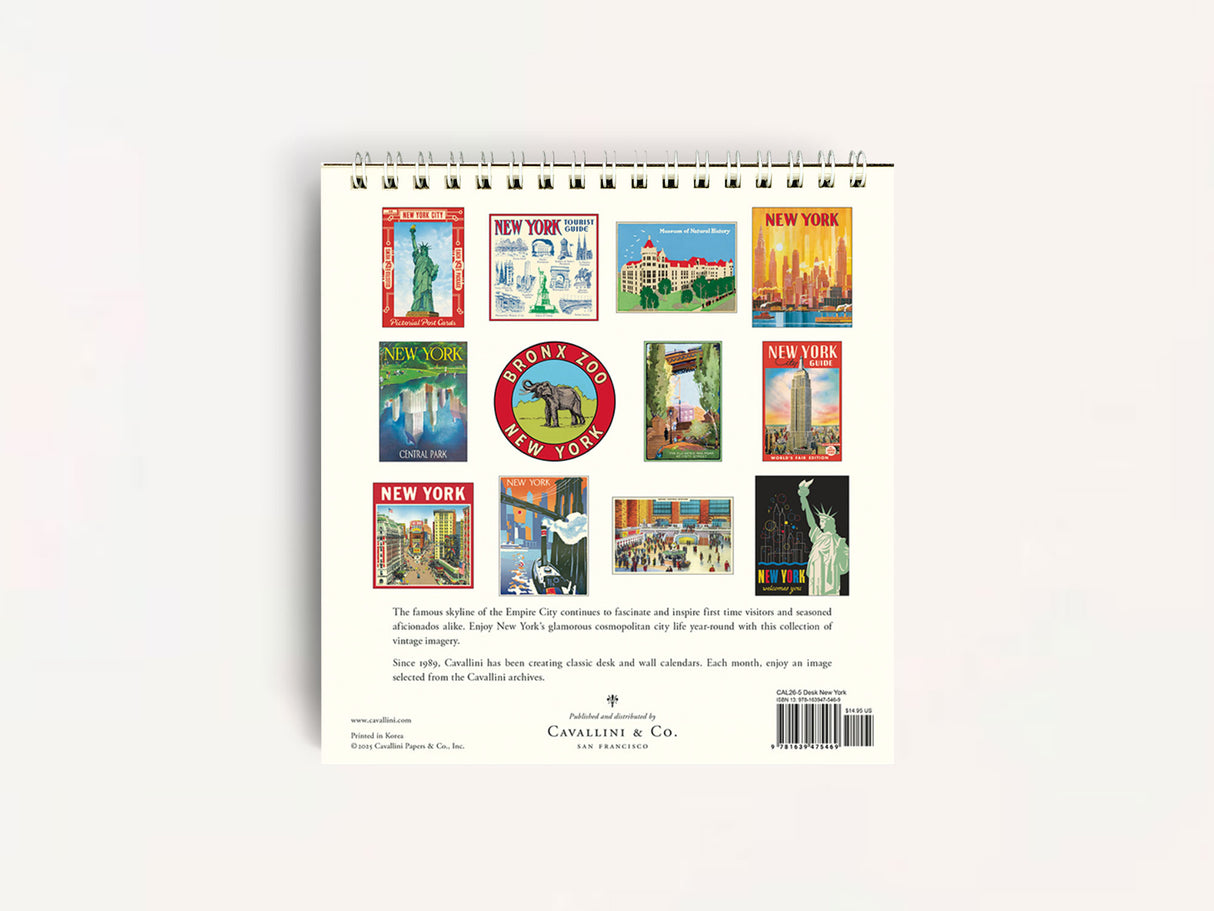 Cavallini 2026 DESK Calendar - New York