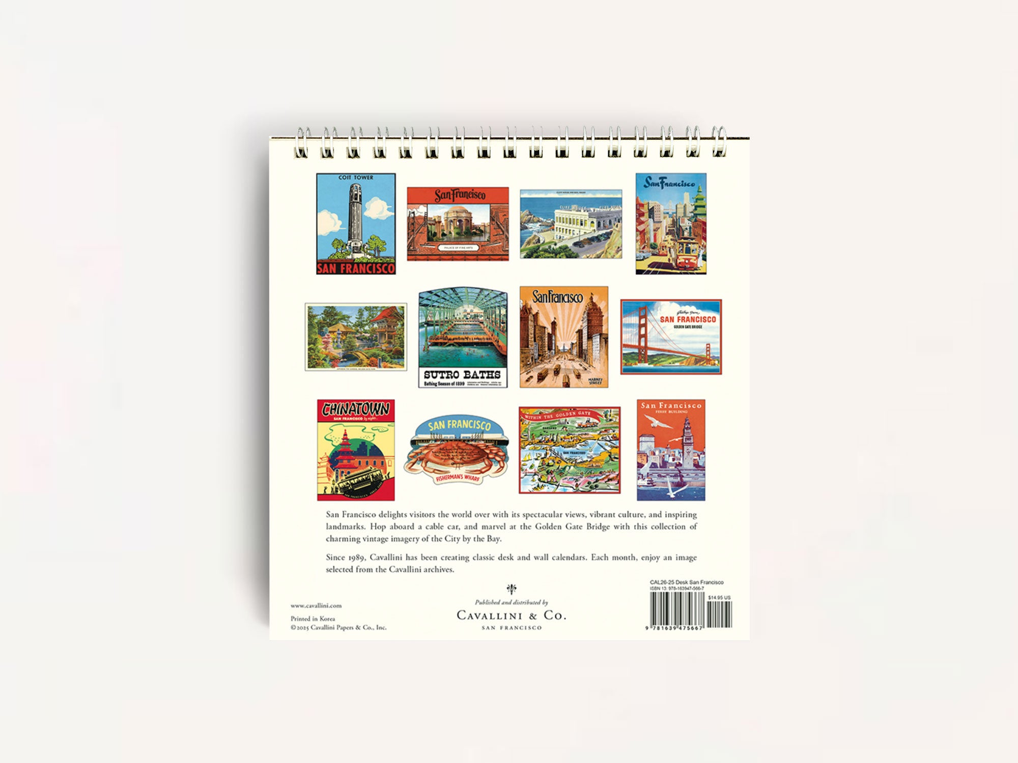 Cavallini 2026 Calendars Jenni Bick Custom Journals Cavallini 2026 DESK Calendar San Francisco 2 