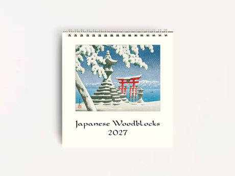 Cavallini 2027 DESK Calendar - Japanese Woodblocks