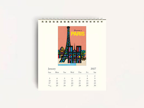 Cavallini 2027 DESK Calendar - Paris