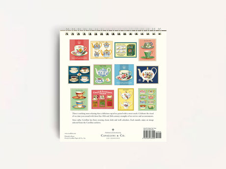 Cavallini 2027 DESK Calendar - Tea Time
