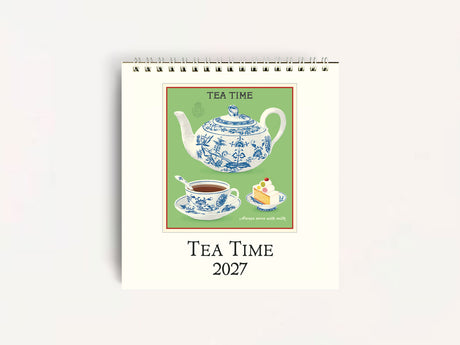 Cavallini 2027 DESK Calendar - Tea Time