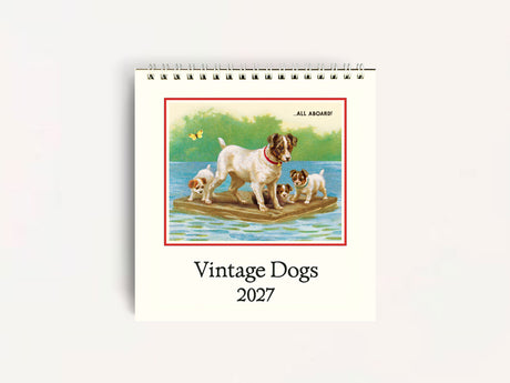 Cavallini 2027 DESK Calendar - Vintage Dogs