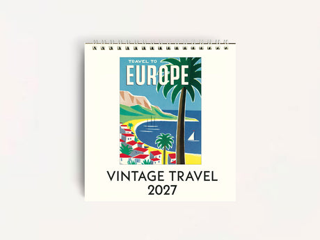 Cavallini 2027 DESK Calendar - Vintage Travel